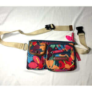 Lily Bloom Janet Fanny Pack Belt Bag Bright Floral Adjustable Excellent Cond